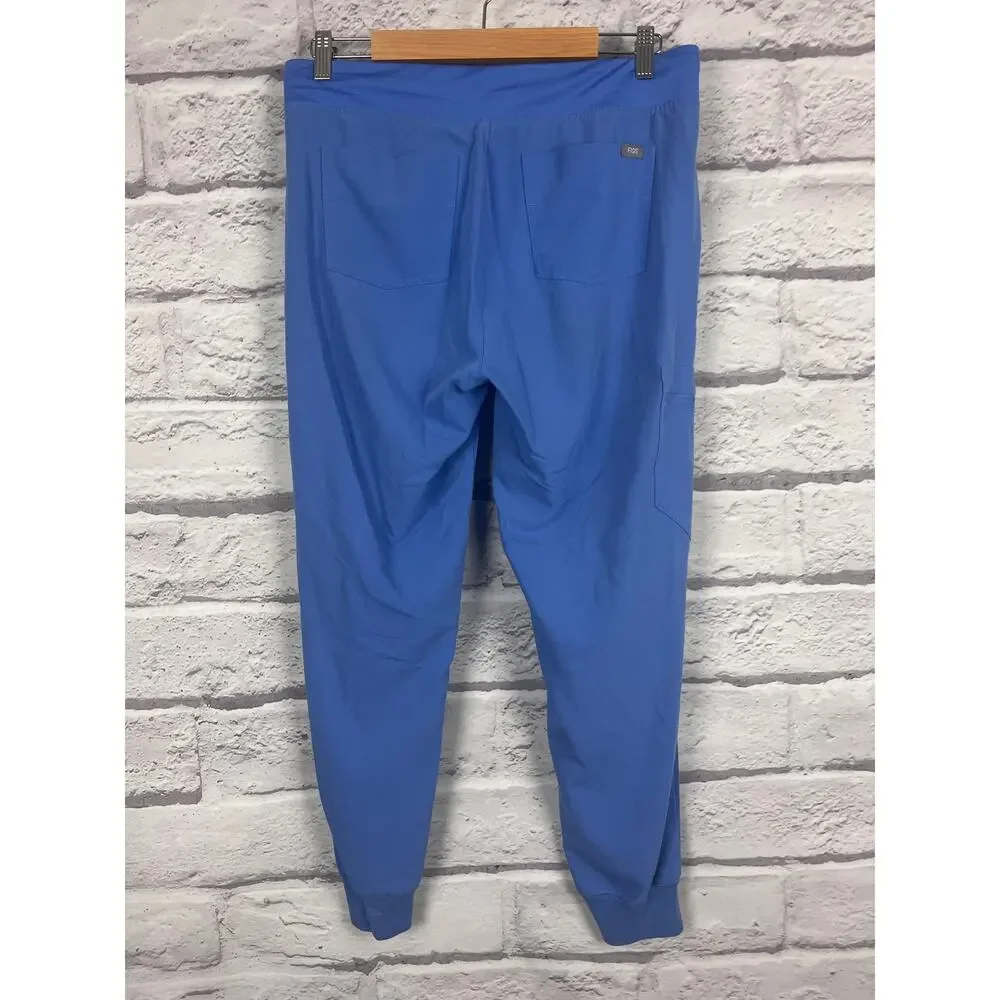(2) FIGS Womens M Ceil Blue Zamora Jogger Scrub Drawstring Medical Field Bottoms